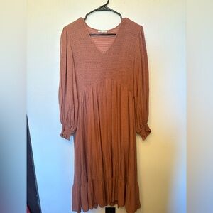 Elegant Women's Brown Dress tea n rose size XL